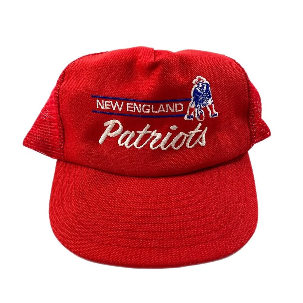 VTG Annco 1980s New England Patriots Trucker Script Snapback NFL Hat